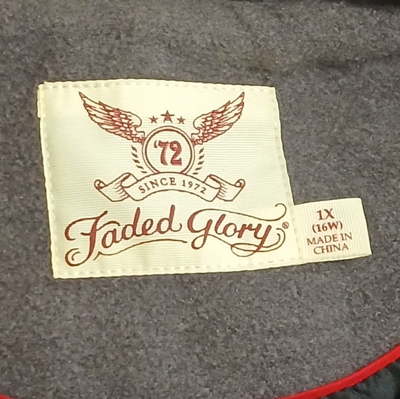 Faded Glory Women's Charcoal Grey Double-Breasted PeaCoat Jacket-Size 1X EUC - Picture 7 of 7